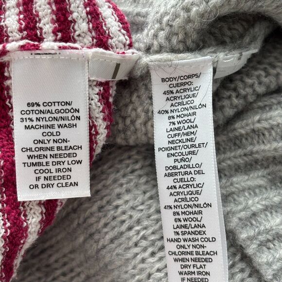 Loft Sweater Lot of 4 Stripes Floral Ladybug Pink Yellow Gray Size Large C131 - Picture 16 of 16